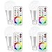 Yangcsl 120 Colors E26 Dimmable Color Changing LED Light Bulbs with Remote Control, Memory & sync, Daylight White & RGB Multi Color, 60 Watt Equivalent (4 Pack)