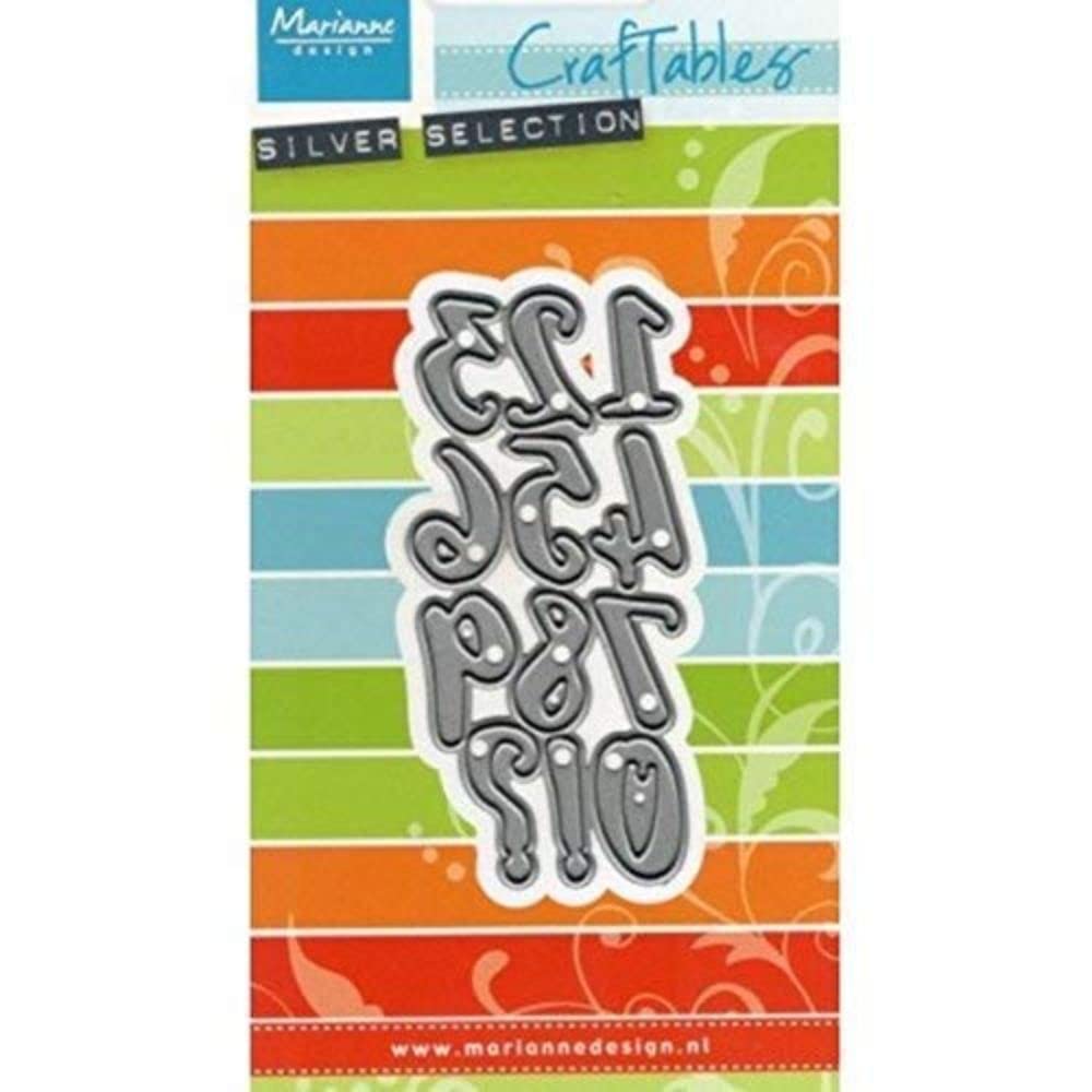 Marianne Design Craftables Brush Numbers Die, Metal, Grey, 16.1 x 8.4 x 0.2 cm