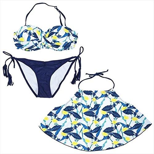 Amazon ティティベイト Titivate フレアキャミソール付ビキニ 3点セット水着 ネイビー M 水着 オーバーウェア 通販