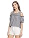 Romwe Women's Cold Shoulder Cute Blouse Short Sleeve Summer Tunic Top