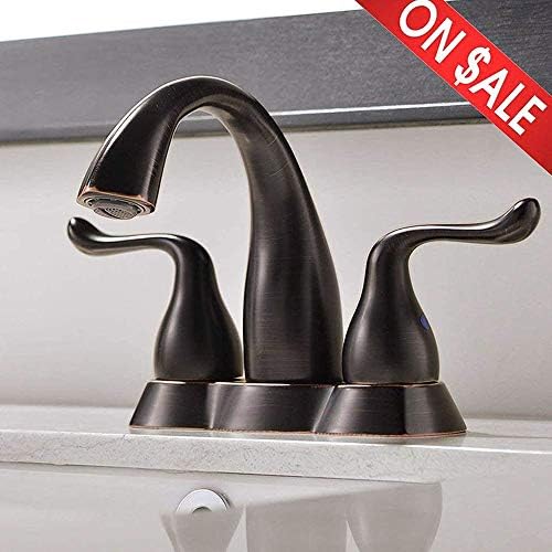 Comllen Commercial Antique Vanity Basin Double Handle Oil Rubbed Bronze Bathroom Faucet, Oil Rubbed Bronze Bathroom Faucet