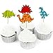 48 Pcs Dinosaur Cupcake Picks Cupcake Toppers Food Fruit Picks for Decoration by Fireboomoon