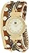 Geneva Platinum Women's 9582.Gold.Tan Brown Leather Quartz Watch with Mother-Of-Pearl Dial