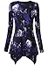 BAISHENGGT Women's Paisley Printed Handkerchief Hem Tunic Top Large Dark Blue