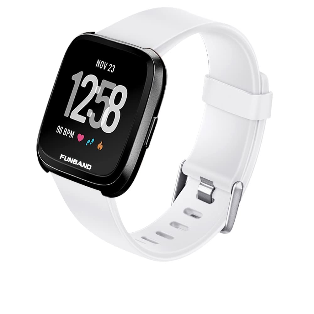 FunBand Strap Compatible with Fitbit Versa 2/Versa Lite Strap Bands,Classic Soft Silicone Sport Adjustable Replacement Accessory Bracelet Straps Compatible with Fitbit Versa 2/Versa Lite