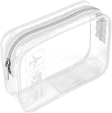 BEHAHAI Clear Travel Toiletry Bag TSA Approved Quart Size White