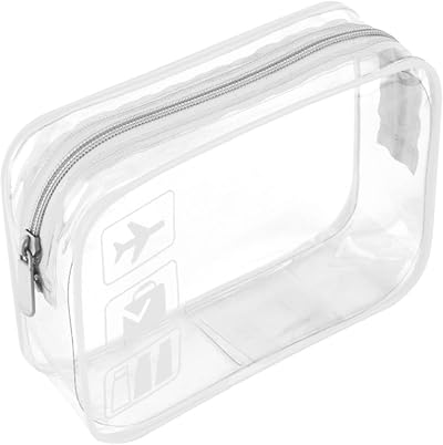 BEHAHAI Clear Travel Toiletry Bag TSA Approved Quart Size White
