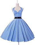 GRACE KARIN Women's Vintage 50s Rockabilly Halter Short Cocktail Party Dress