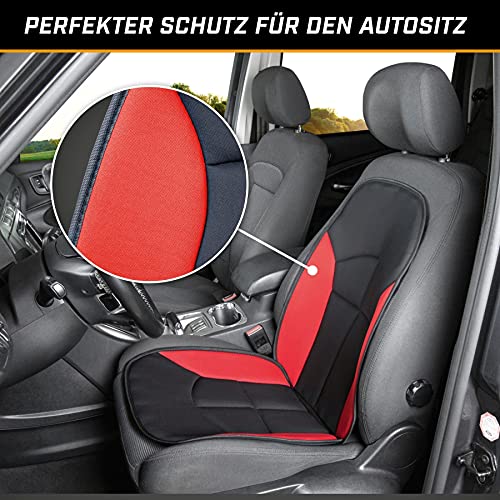WALSER Autostoelhoes Novara Universele Stoelhoes en Beschermkussen in Zwart Rood Stoelbeschermer voor Auto's en Trucks… - Afbeelding 3