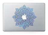 Aovoa Blue Mandala Removable Vinyl Decal for Macbook 13
