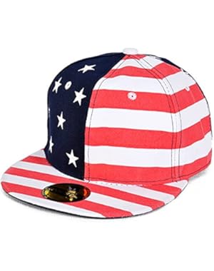 USA Flag Style Hip-hop Cap, Stars and Strips Snapback Baseball Hat Flat Street Dances Sunbonnet