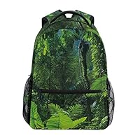 YICHENGG Fashion Personalized Sports School Backpack Plant Green Untouched Nature Print Outdoor Travel Hiking Daypack Big Capacity Laptop Bag