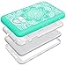 Samsung Galaxy Tab E Lite 7.0 Case, Galaxy Tab 3 Lite 7.0 Girls Case, Hocase Shockproof Hybrid Silicone Rubber Bumper+Hard Shell Protective Case with [Raised Edges] - Teal Mandala Flowers/Grey