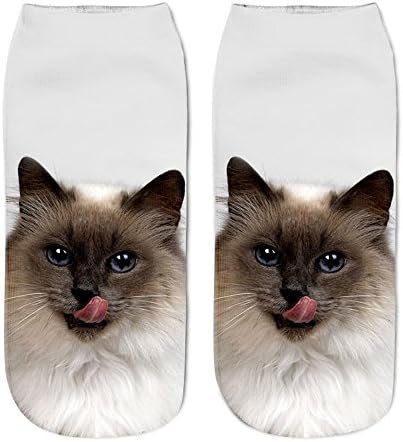 Toamen Cartoon Ankle Socks, Sale Clearance Men Women Unisex Popular Funny Anklet Socks Cute 3D Cat Printed Novelty Gift