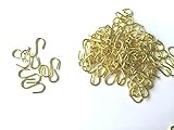 123zero 100 Mini S Hooks Connectors for Jewelry and Key Ring, KEY Chain and Pet Name Tag(color:light golden)