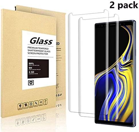 Galaxy Note 9 Screen Protector Glass, AIKIN Note 9 Tempered Glass Case Friendly [Full Coverage] [3D Curved Edge] [9H Hardness] Anti-Scratch Anti-Fingerprint Bubble Free for Galaxy Note 9 (Clear-2Pack)