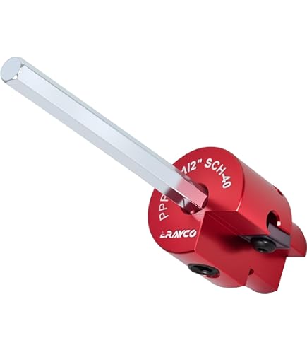 Kit Alésoir Pour Tubes PVC - Adaptateur Pour Perceuse 1/2", 6 Pièces, Rouge/Alu