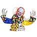 Halloween Haunters Animated Scary Speaking Circus Clown Groundbreaker Prop Decoration with Moving Arms, Shaking Head and Red Flashing Eyes - Life-Size Says 5 Spooky Phrases - Haunted House, Graveyard
