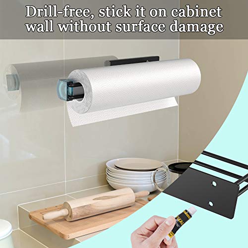 EONSIX- Kitchen Paper Towel Holder,Toilet Paper Holders for Kitchen and Bathroom Countertop. Both Available in Glue Adhesive and Screws, Installed with Easily