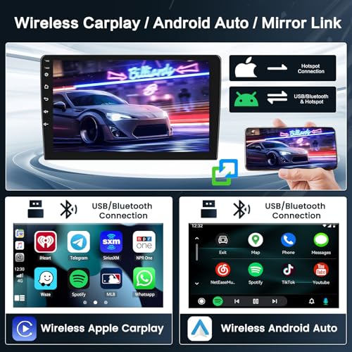 Inefala 8 Core 4+64G Radio for Peugeot 206 206cc Citroen C2 2001-2016 Android 15 with Wireless Carplay and Android Auto, 9'' Touch Screen Stereo Radio with Bluetooth 59UI 32 EQ DSP GPS FM/RDS SWC