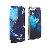 Official Ted Baker AW16 Folio Case for iPhone 6 PLUS / 6S PLUS in Butterfly Print for Girls Colorful Designer Fashion Case with Mirror for Women- CENDRA Blue