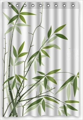 48 X72 Inches Bamboo Leaf Shower Curtain New Waterproof Polyester