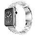 eLander Stainless Steel Metal Strap Business Replacement Band for Apple Watch Series 1 2 3 4 (42mm and 44mm Silver)