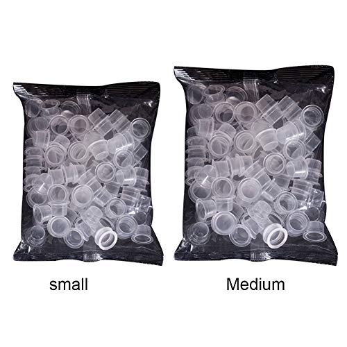 Tattoo Cups Tattoo Supplies Plastic Ink Caps for Tattooing 100 PCS-Medium - Thumbnail 2