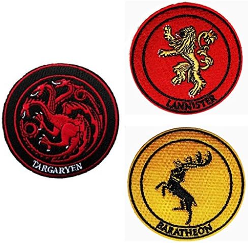 Game of Thrones House Lannister , Targaryen, Baratheon Patch Gift Set
