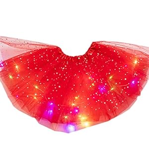 Fanville Mini Tutu rok met LED Light Up tule kostuum Magic Light Princess LED Dancing Rok oplichtend Stage tule Ballet…