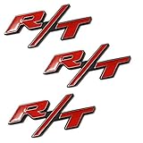 3pcs B181 Red RT R/T Fender Door Emblem Decal Badge Sticker Dodge Charger Ram 1500 Challenger Jeep Grand Cherokee