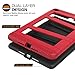 MoKo Case Fit iPad Mini 4 - Silicone + Black Hard Polycarbonate Protector Cover Case with Foldable Stand & Built-in Screen Protector/Bumpers Fit Apple iPad Mini 4 2015 Tablet, RED
