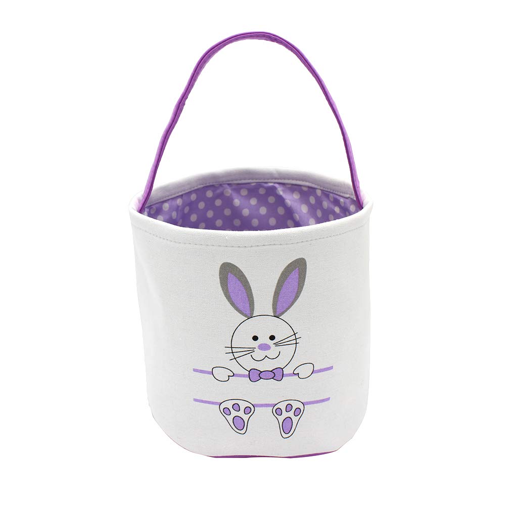Easter Bunny Baskets for Kids Canvas Cotton Lining Bunny