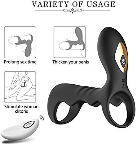 Reliable Quality GoudatSHIRT USB Rechargeable Delay Cǒckríng Double Rìng Vîb-Rát-Ing Vîb-Rát-Or Delay Pattern Clít-ôrial Stímulator Clock Fine Men Couples