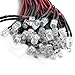 TRENDBOX 1 Pack (50 Bulbs) 5mm Red LED Flash Light (steady) 18cm 12V DC Pre-Wired Round Top Bulb Lamp For DIY Car Boat Toys Flashing Parties