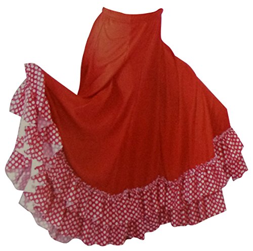DanceNwearBasic Moves Big Girls Polka Dot Double Ruffle Flamenco Polyester Skirt