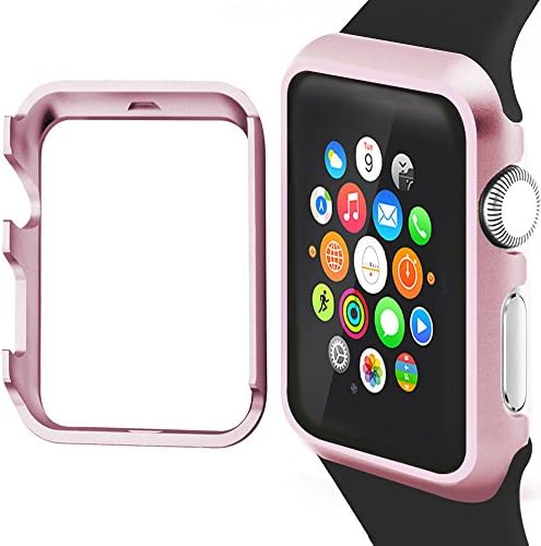Apple Watch Aluminum Case 42mm, MYECOGO Unique iphone Watch 2 Protectiv Bumper Cases Covers for Apple Watch Series 2 Series 3 New Iwatch 2 Nike+ Sport Edition(42mm Rose Gold Aluminum Case)