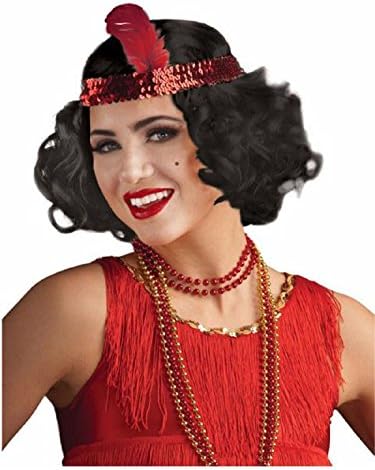 Flirty Flapper Black Wig with Headband