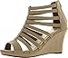 Top Moda Womens Gladiator Inspired Bird Cage Strappy Wedge Sandals