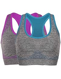 Vermilion Bird sostén deportivo sin costuras para mujer con bolsillo de alto impacto