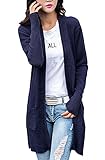 Zattcas Women's Pockets Cable Knit Open Sweater Cardigan