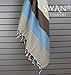 Swan Comfort Turkish Towel Peshtemal Bathrobe, Cotton, 39 by 70-Inch, Blue - Brown