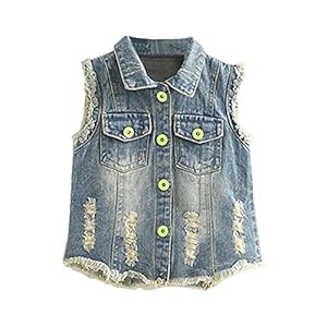 Girls Sequin Butterfly Denim Vest Button-Down www.denim.fit