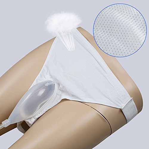 Finlon Reusable Portable Wearable Urinal Urine Bag Ventilate Urine Collector Pee Bag Incontinence Aid Bathroom 1000ml (Men)