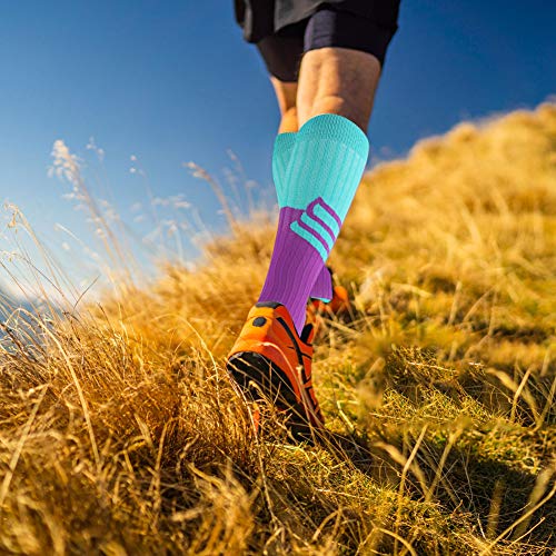 image for HLTPRO Compression Socks for Women & Men - Knee High Socks for Running