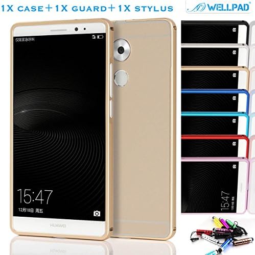 Huawei ascend Mate 8 Case ,[ 2 in 1 Shield Series ] Full shell armour case cover + screen protector guard + stylus For Huawei Mate 8 (golden)