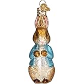 Old World Christmas Peter Rabbit Glass Blown Ornament for Christmas Tree, Handcrafted Holiday Decoration, Peter Rabbit Collection