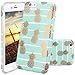 iPhone 6 Case, iPhone 6S Case, JAHOLAN Shiny Gold Pineapple Mint Design Clear Bumper TPU Soft Rubber Silicone Cover Phone Case for iPhone 6 iPhone 6S