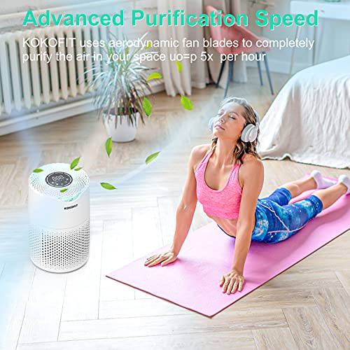 KOKOFIT HEPA Air Purifier for Home Bedroom, Allergies and Pets Hair