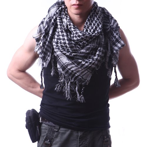 Hde premium shemagh arab style head neck scarf - white